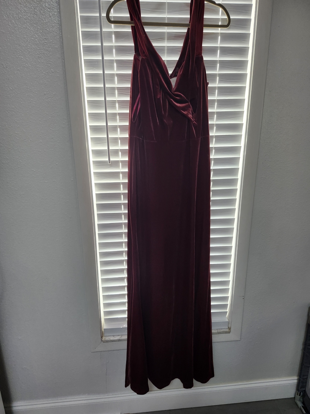 Revelry Wine Velvet V-Neck Maxi Dress